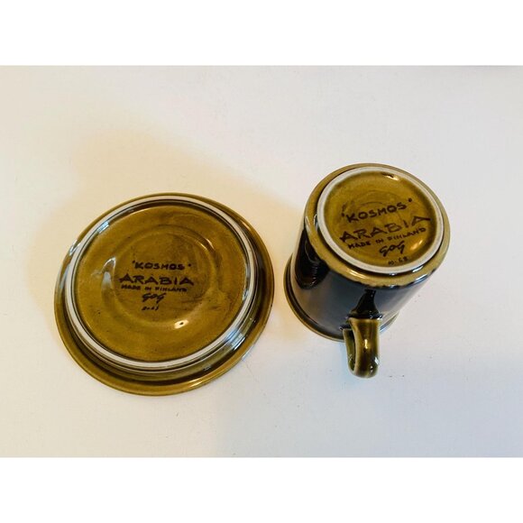 Arabia Finland Kosmos Espresso Cups and Saucers, Set of 4, Gunvor Olin-Grönqvist - Picture 6 of 6